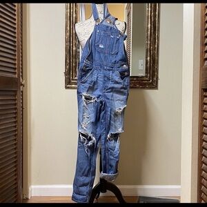 AEO Distressed Overalls